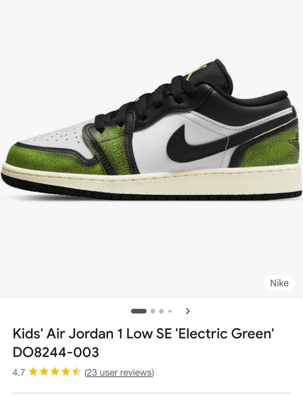 Jordan Air Jordan 1 Low SE — Electric Green / Black / White